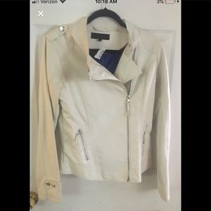 Steve Madden faux leather white jacket